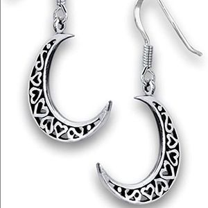 925 Sterling Silver Celtic Crescent Moon Hearts Wiccan
